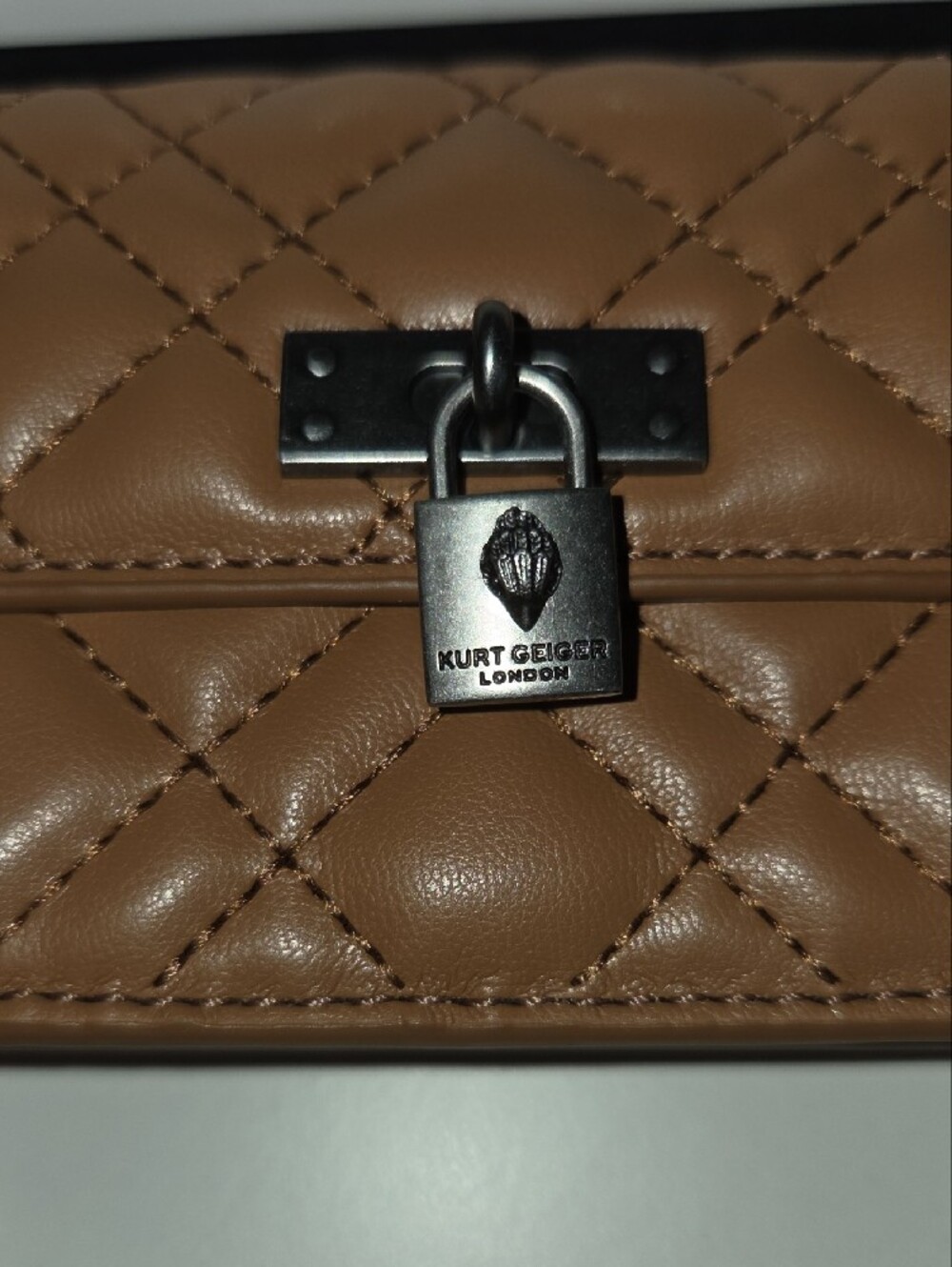 Kurt Geiger Quilted Camel Mini Chain Crossbody Bag - Picture 4 of 5